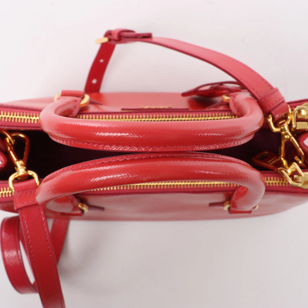 Prada Galleria Saffiano Lux Leather 2Way Handbag Red BN2316