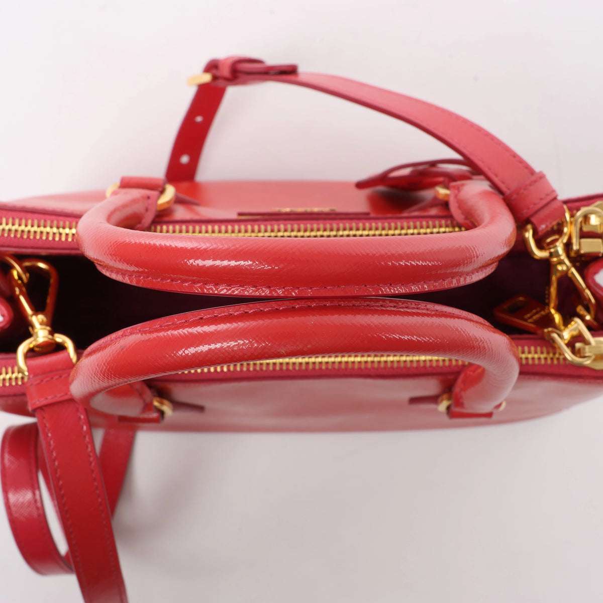 Prada Galleria Saffiano Lux Leather 2Way Handbag Red BN2316