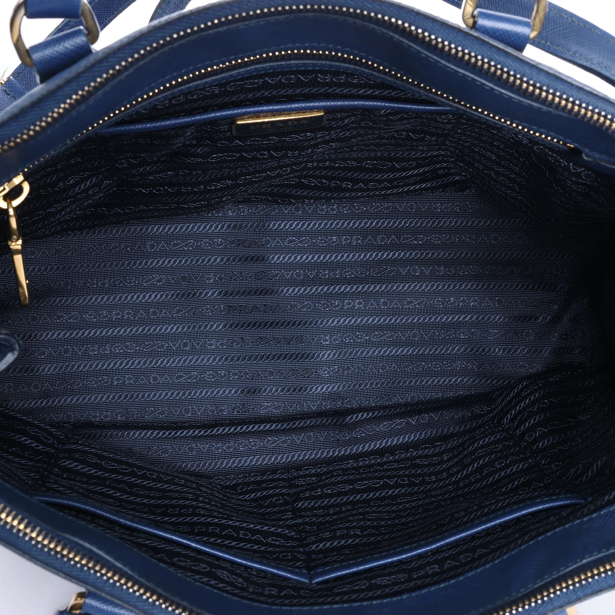 Prada Galleria Saffiano Lux Leather 2Way Handbag in Blue 324823