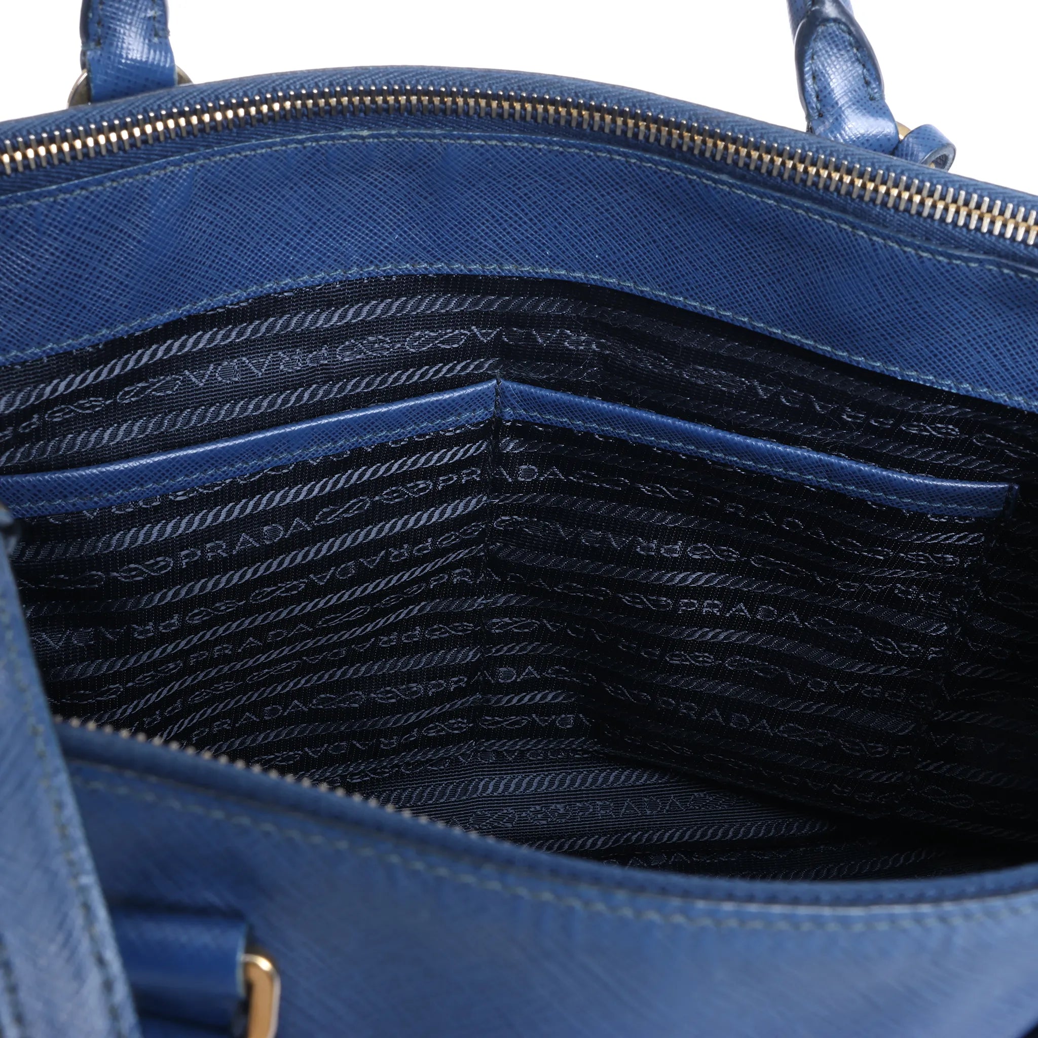 Prada Galleria Saffiano Lux Leather 2Way Handbag in Blue 324823