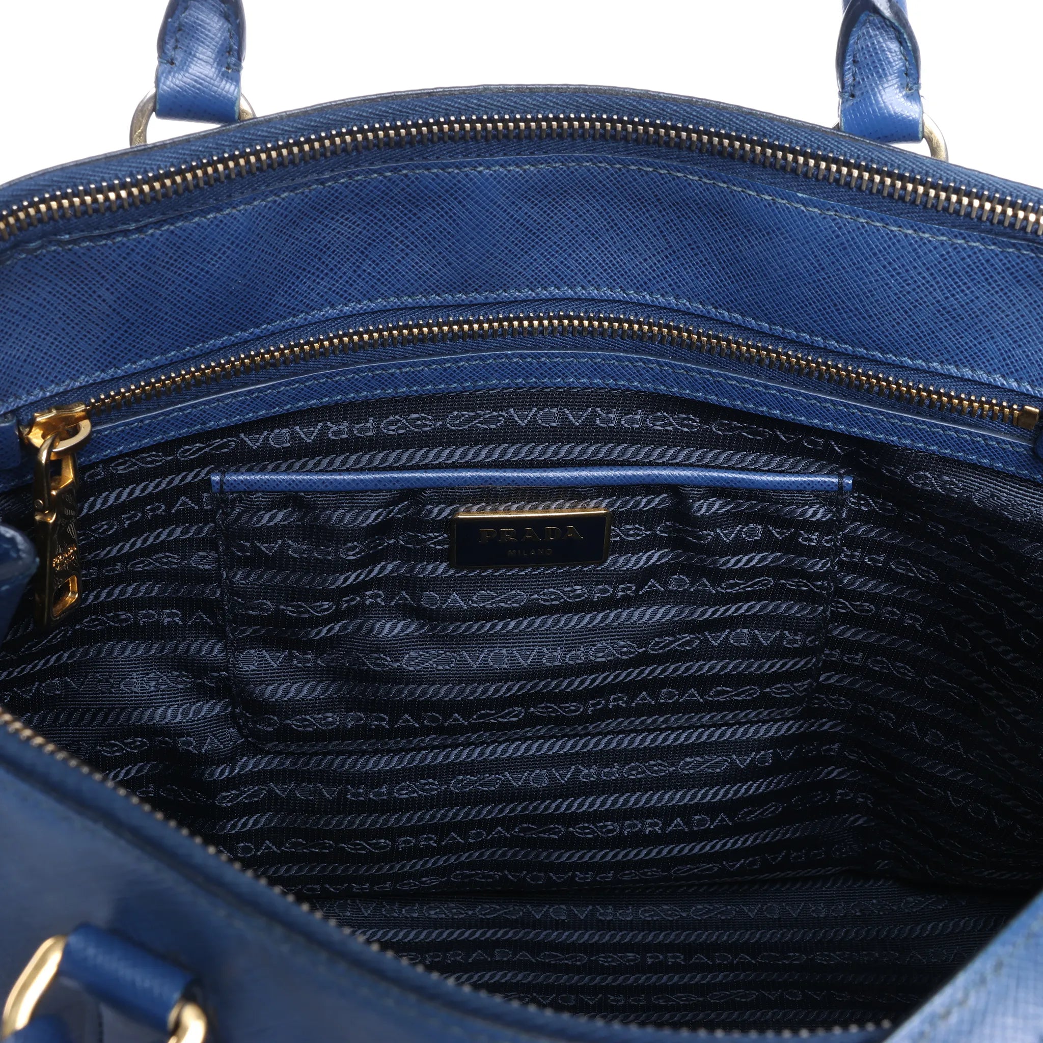 Prada Galleria Saffiano Lux Leather 2Way Handbag in Blue 324823