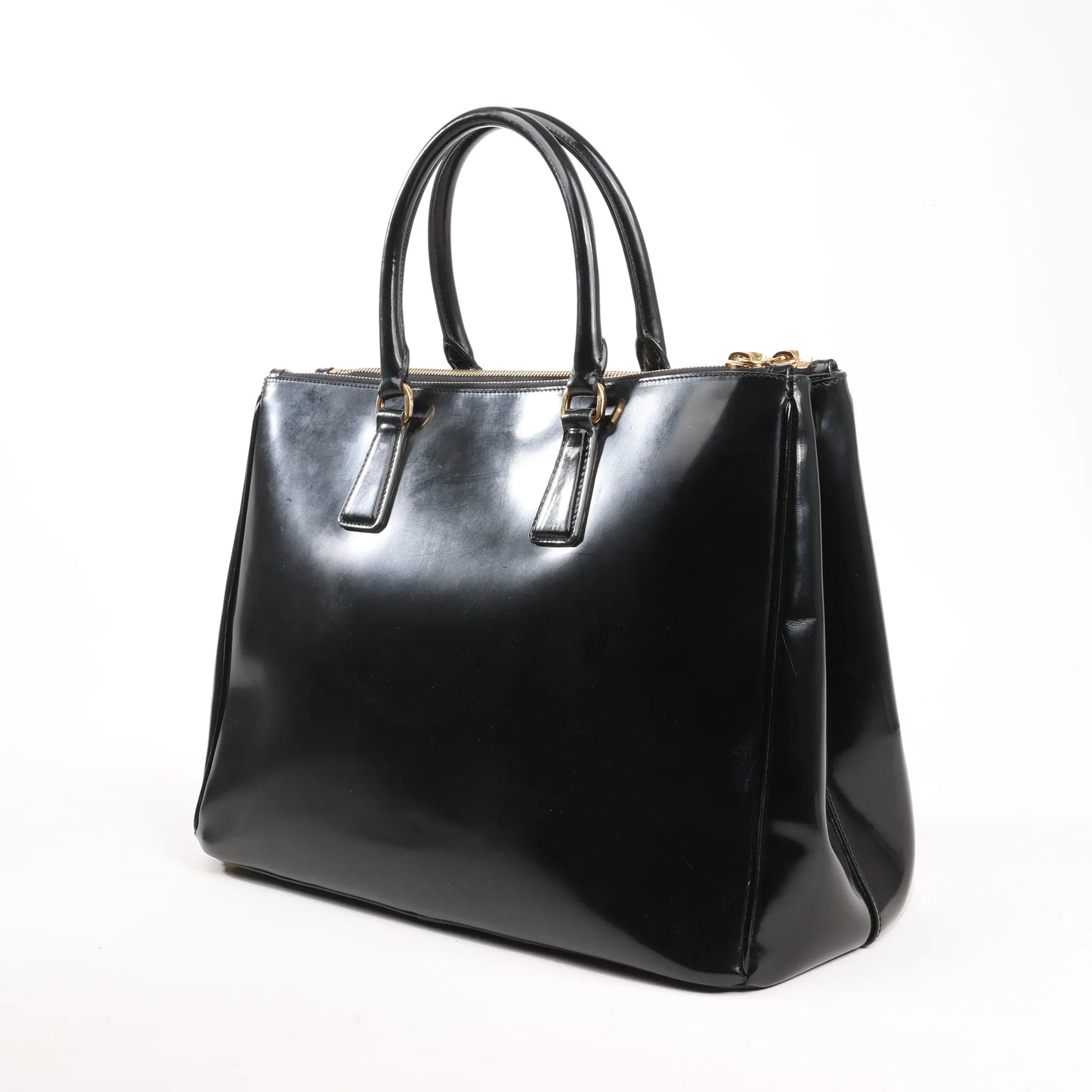 Prada Galleria Saffiano Lux Smooth Leather 2Way Handbag in Black