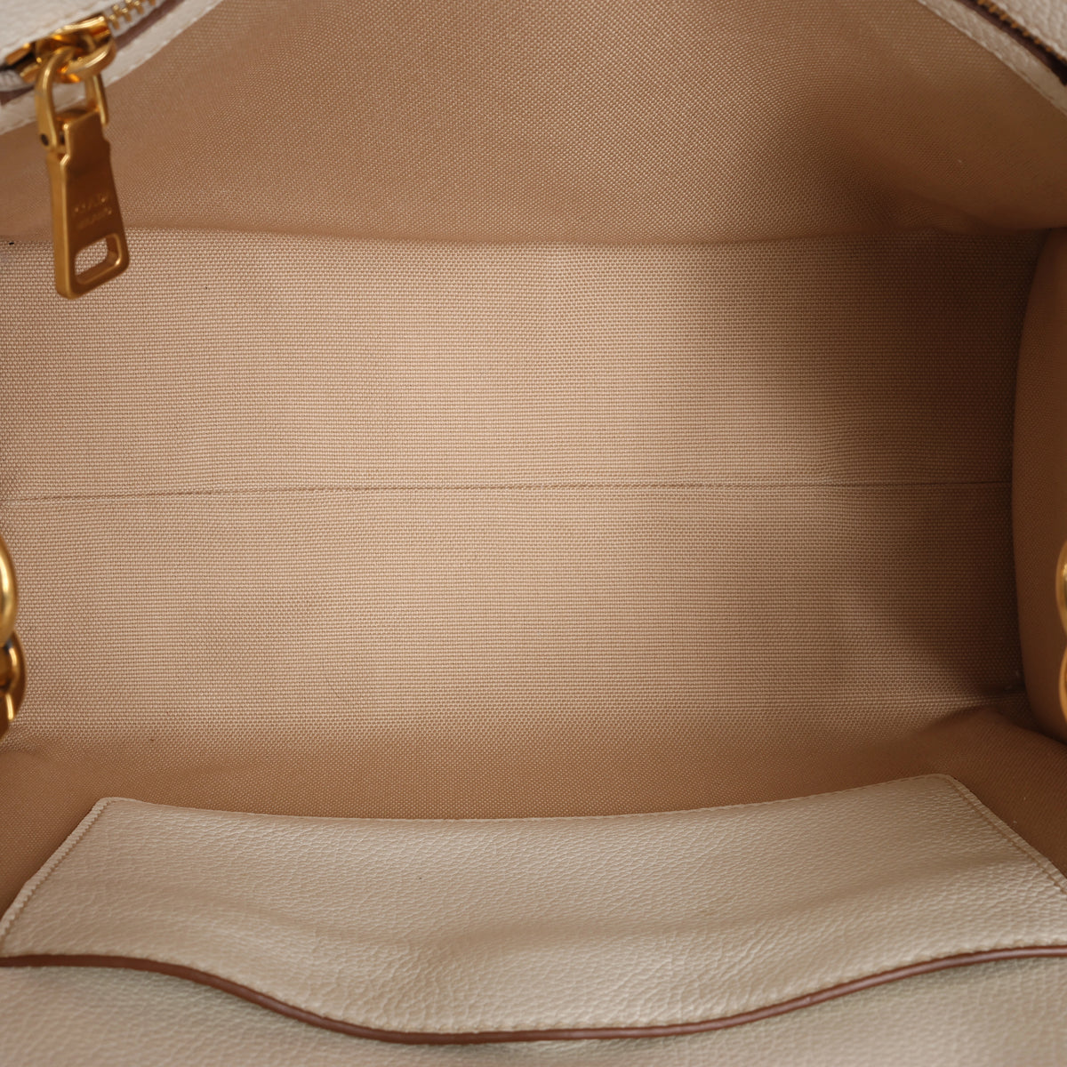 Prada Bibliothèque Leather 2Way Shoulder Bag in White