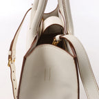 Prada Bibliothèque Leather 2Way Shoulder Bag in White