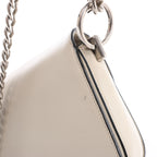 Prada Arcade Glace Leather Chain Crossbody Bag in White