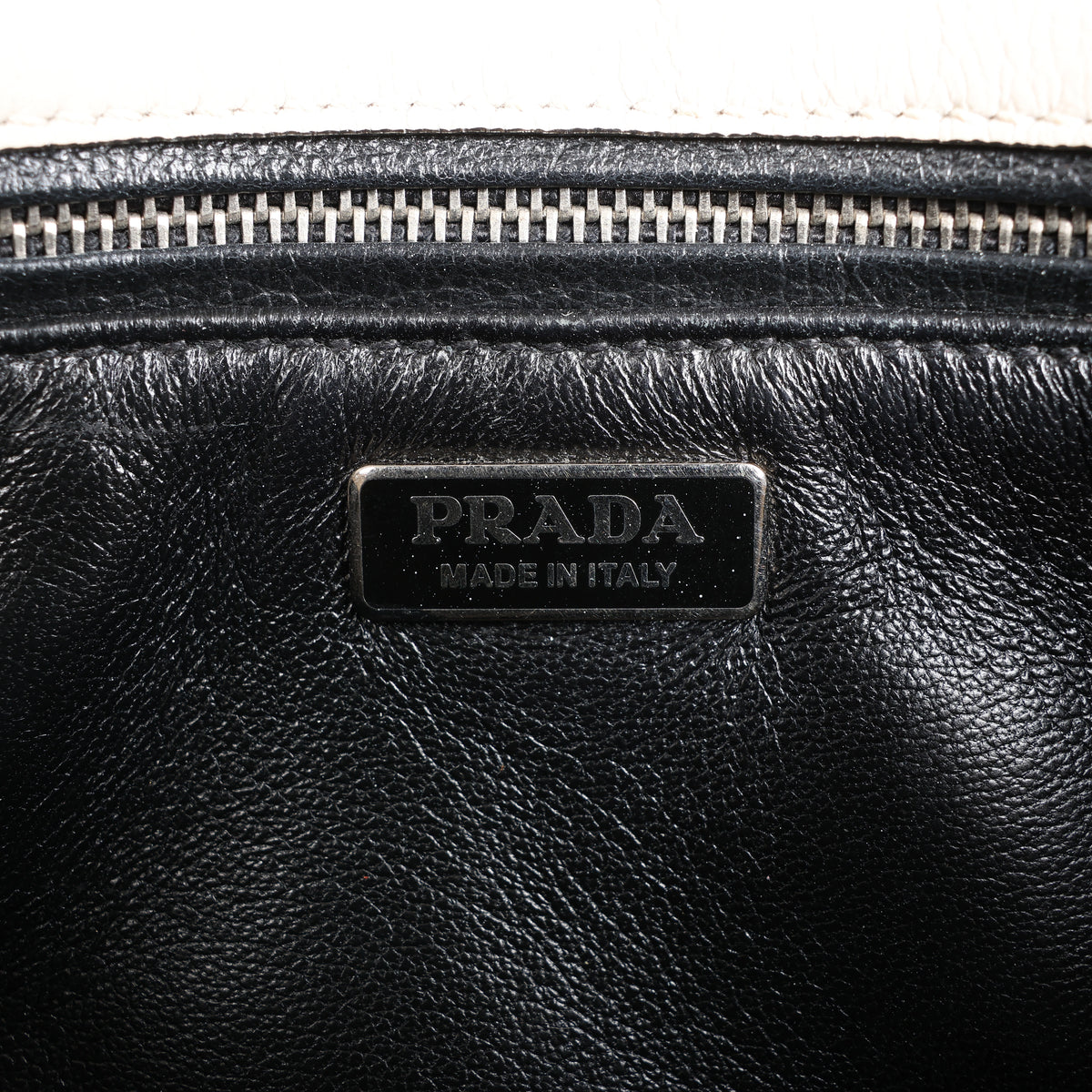Prada Arcade Glace Leather Chain Crossbody Bag in White