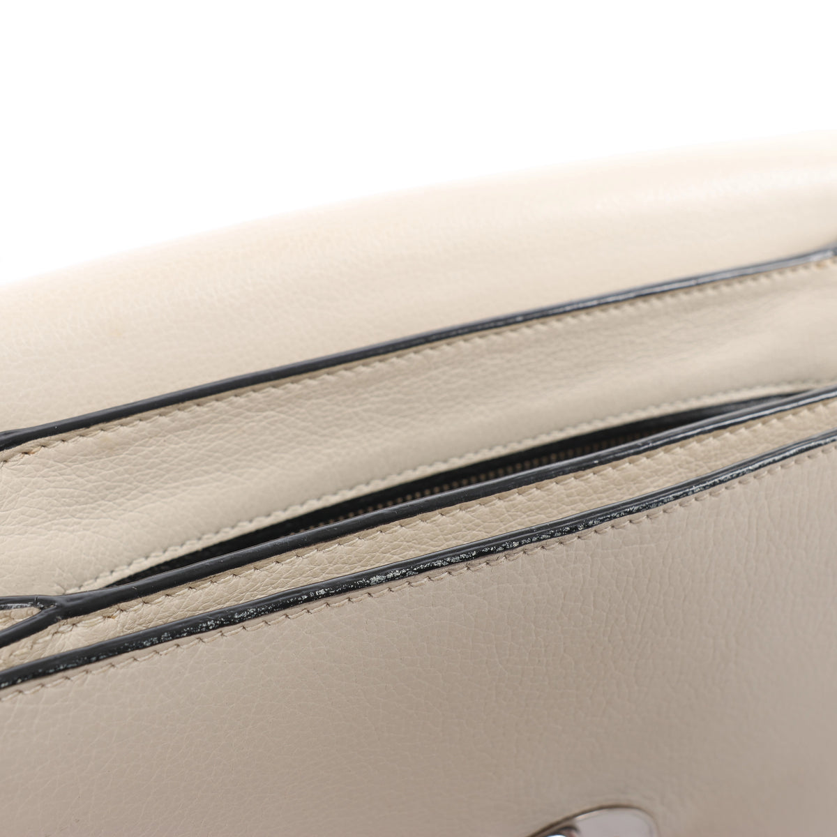 Prada Arcade Glace Leather Chain Crossbody Bag in White