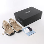 PRADA Mesh x Suede Sneakers in Beige, Size EU 40
