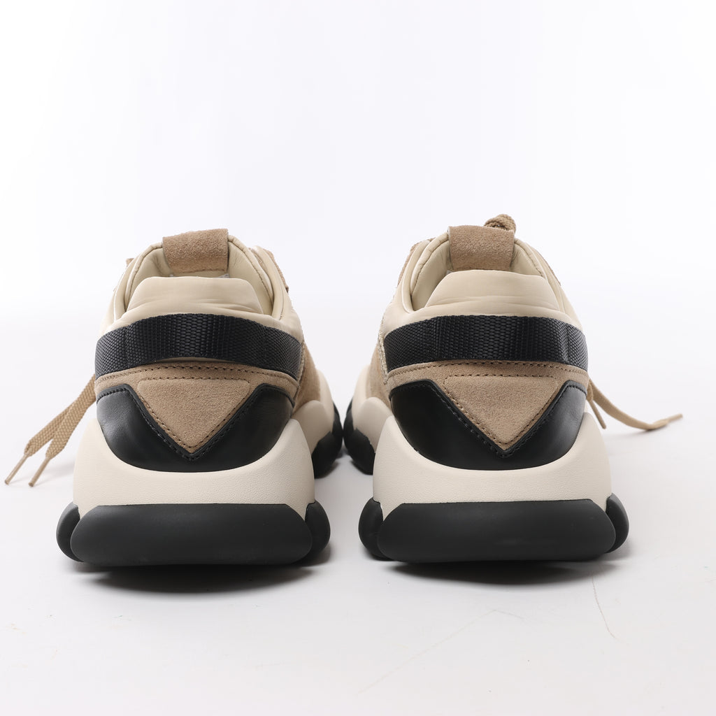PRADA Mesh x Suede Sneakers in Beige, Size EU 40