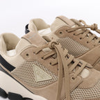 PRADA Mesh x Suede Sneakers in Beige, Size EU 40