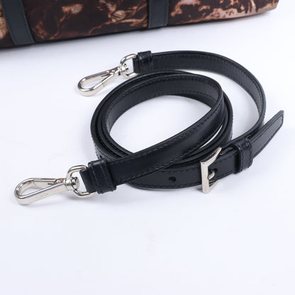 Prada Tessuto Stampato Nylon & Leather 2Way Handag in Black x Purple BL0922