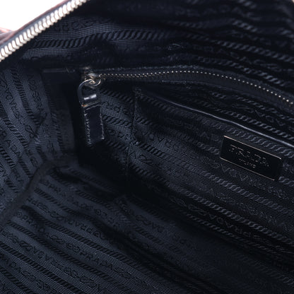 Prada Tessuto Stampato Nylon & Leather 2Way Handag in Black x Purple BL0922