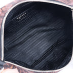 Prada Tessuto Stampato Nylon & Leather 2Way Handag in Black x Purple BL0922