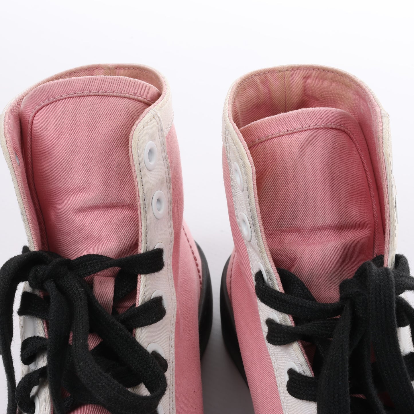 PRADA Canvas-Sneaker mit Colorblock-Muster und Keilabsatz in Pink, Größe 39 EU