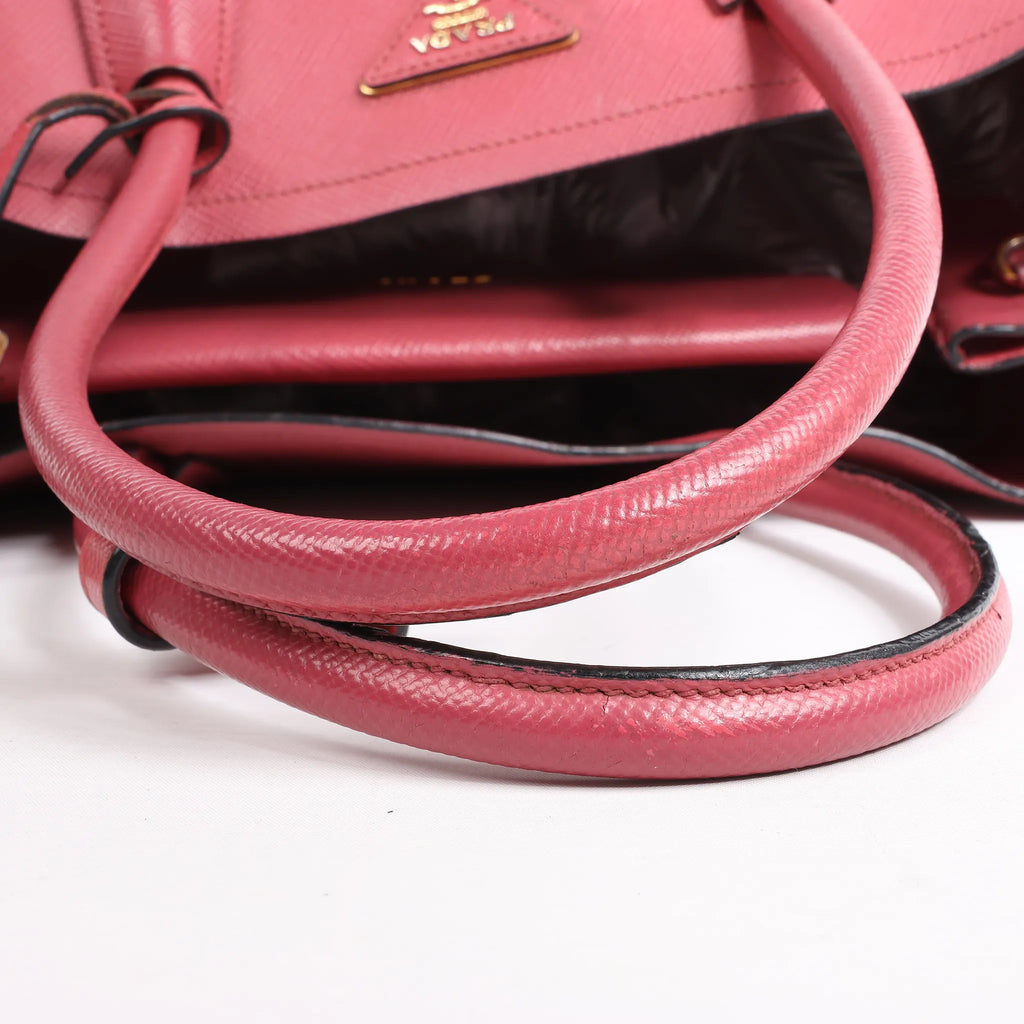 Prada Cuir Saffiano Lux Leather 2Way Handbag in Pink