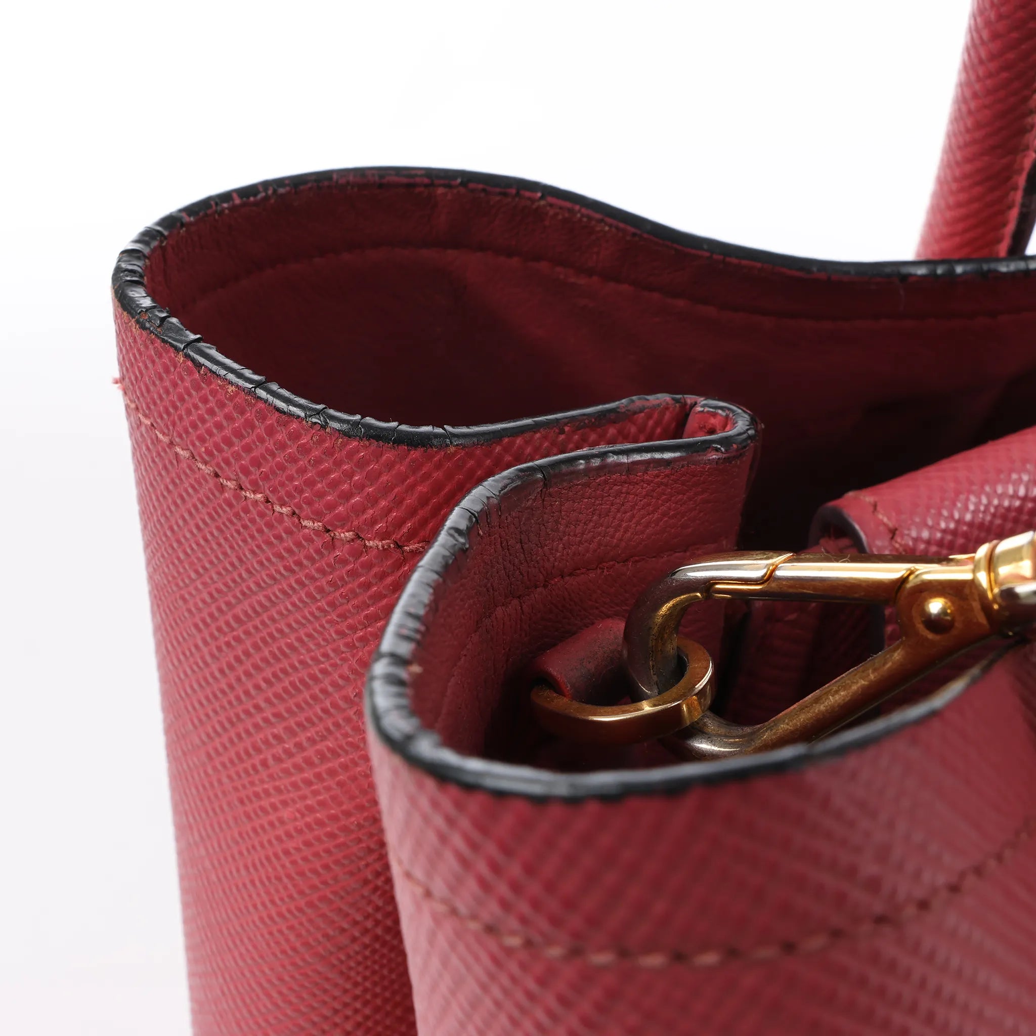 Prada Cuir Saffiano Lux Leather 2Way Handbag in Pink