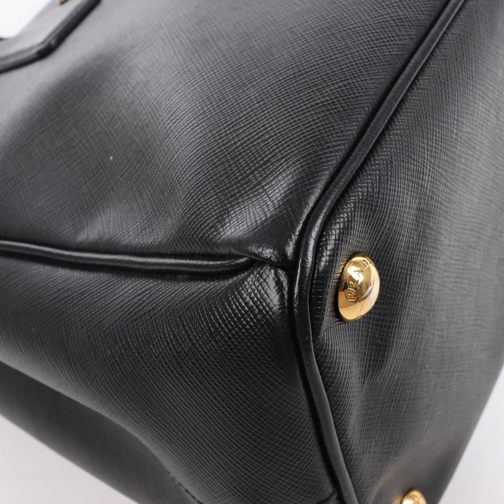 Prada Galleria Saffiano Lux Leather 2Way Handbag in Black