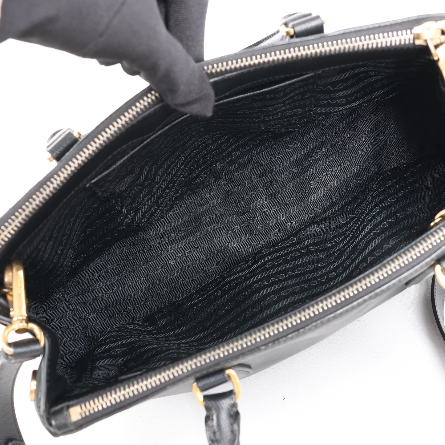 Prada Galleria Saffiano Lux Leather 2Way Handbag in Black