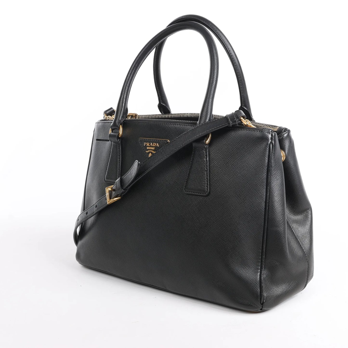 Prada Galleria Saffiano Lux Leather 2Way Handbag in Black