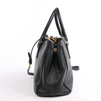 Prada Galleria Saffiano Lux Leather 2Way Handbag in Black