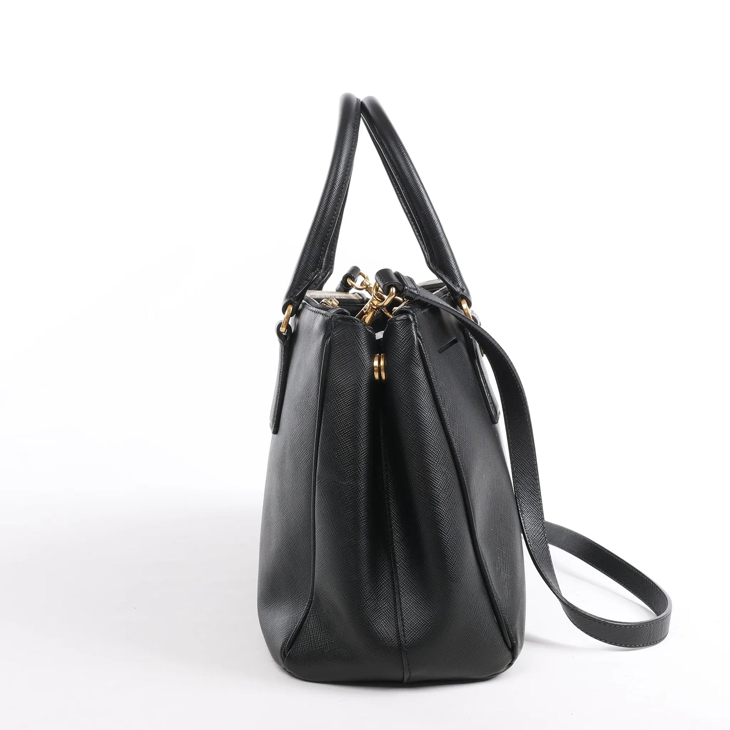 Prada Galleria Saffiano Lux Leather 2Way Handbag in Black