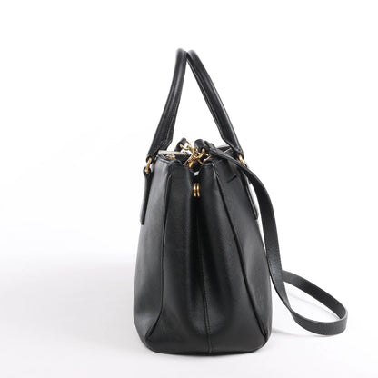 Prada Galleria Saffiano Lux Leather 2Way Handbag in Black