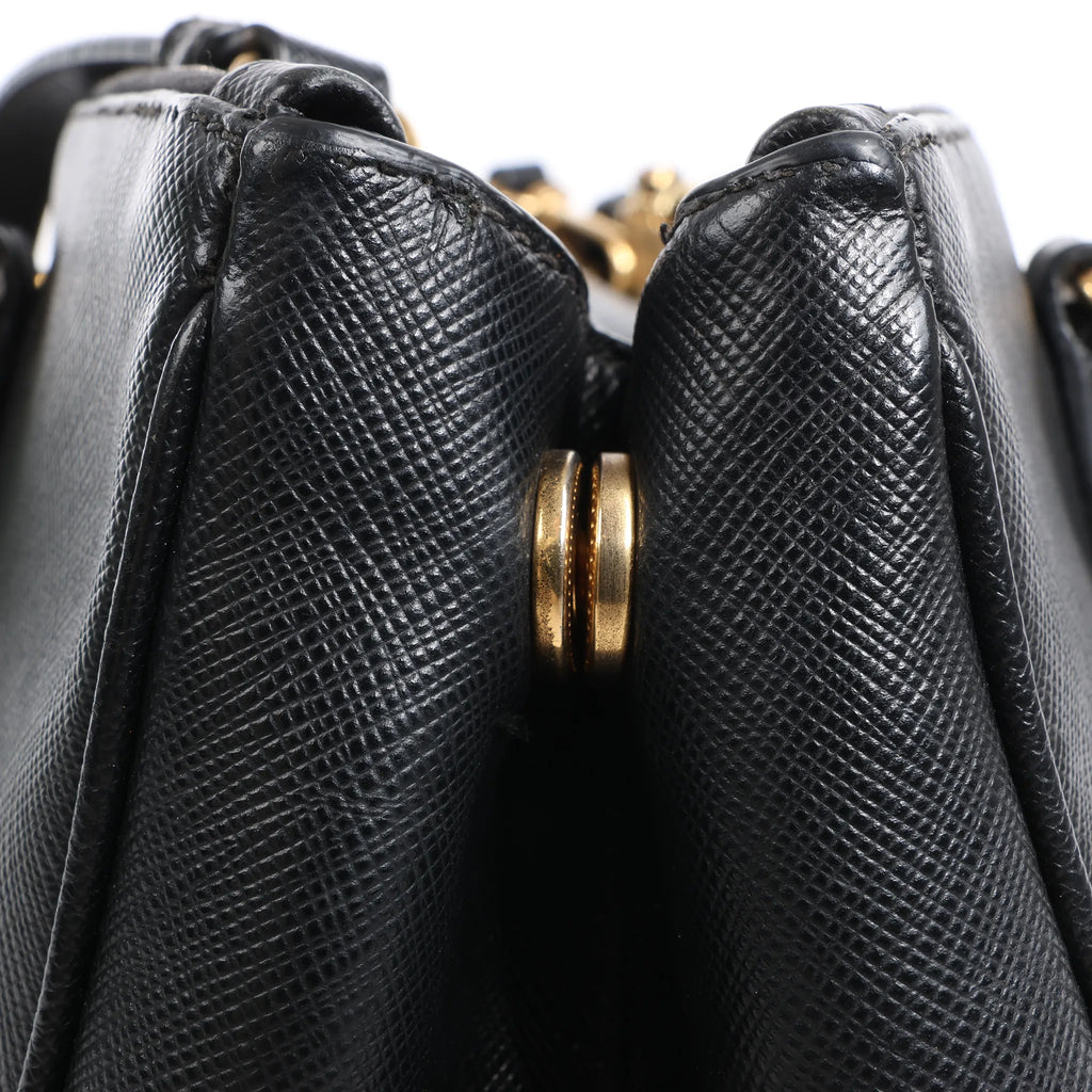 Prada Galleria Saffiano Lux Leather 2Way Handbag in Black