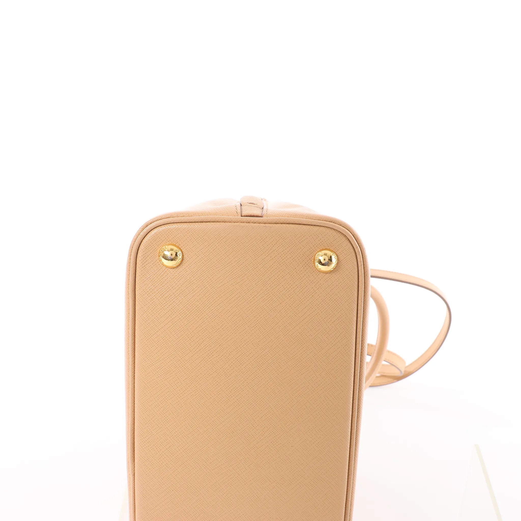 Prada Promenade Saffiano Lux Leather 2Way Handbag in Beige