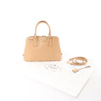 Prada Promenade Saffiano Lux Leather 2Way Handbag in Beige