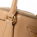 Prada Promenade Saffiano Lux Leather 2Way Handbag in Beige