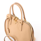 Prada Promenade Saffiano Lux Leather 2Way Handbag in Beige