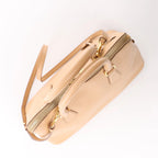 Prada Promenade Saffiano Lux Leather 2Way Handbag in Beige