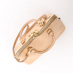 Prada Promenade Saffiano Lux Leather 2Way Handbag in Beige
