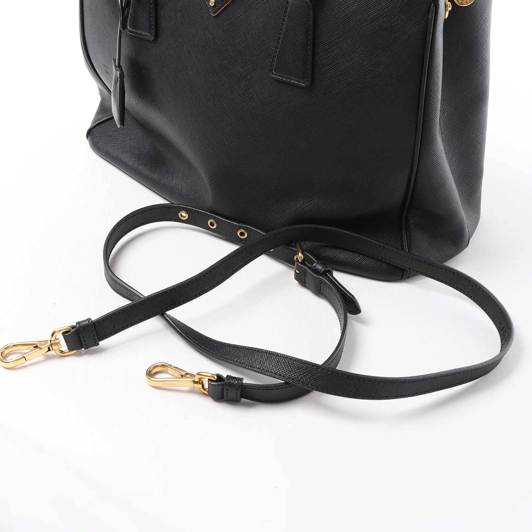 Prada Galleria Saffiano Lux Leather 2Way Handbag in Black