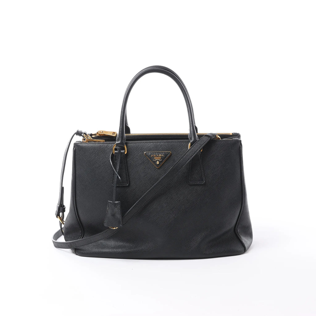 Prada Galleria Saffiano Lux Leather 2Way Handbag in Black