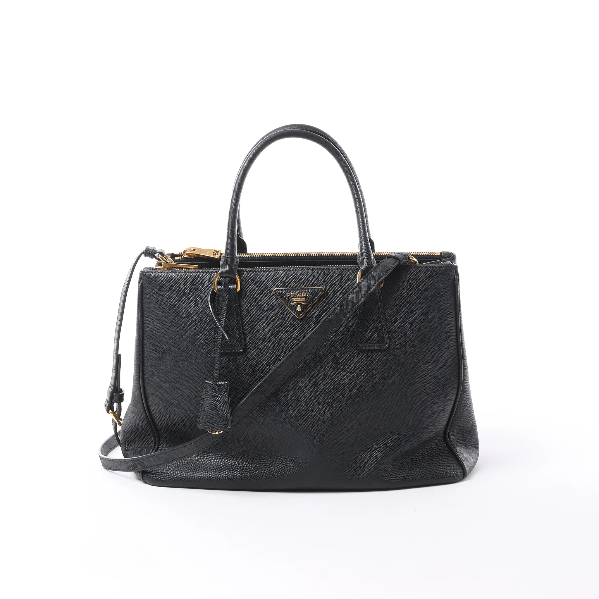 Prada Galleria Saffiano Lux Leather 2Way Handbag in Black