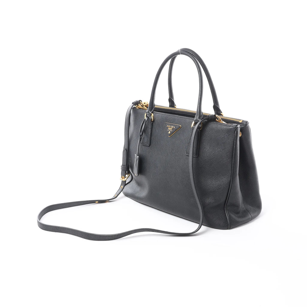 Prada Galleria Saffiano Lux Leather 2Way Handbag in Black