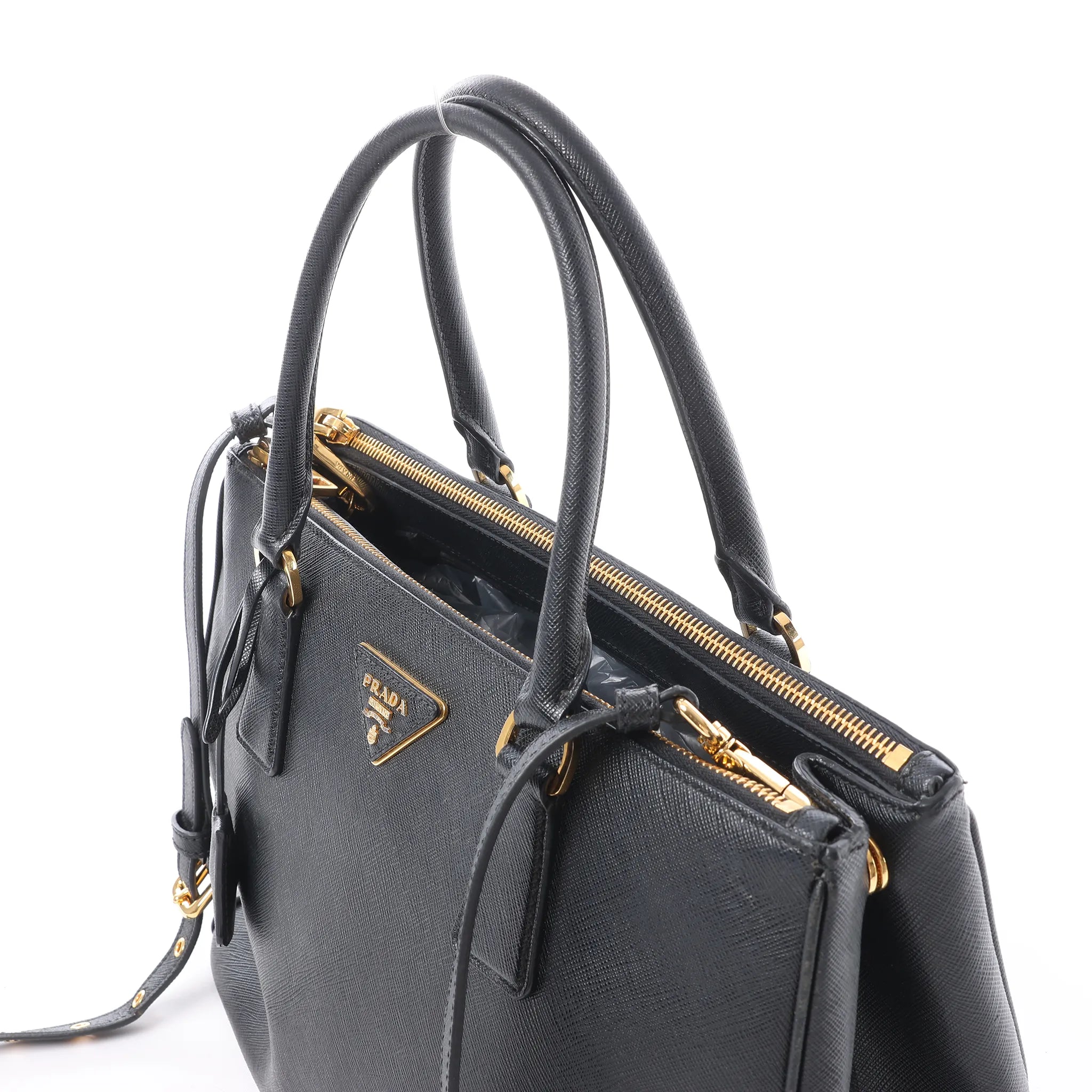 Prada Galleria Saffiano Lux Leather 2Way Handbag in Black