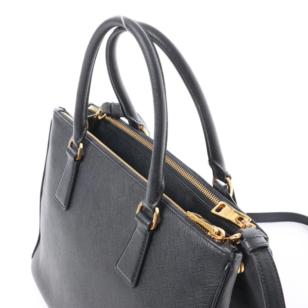 Prada Galleria Saffiano Lux Leather 2Way Handbag in Black