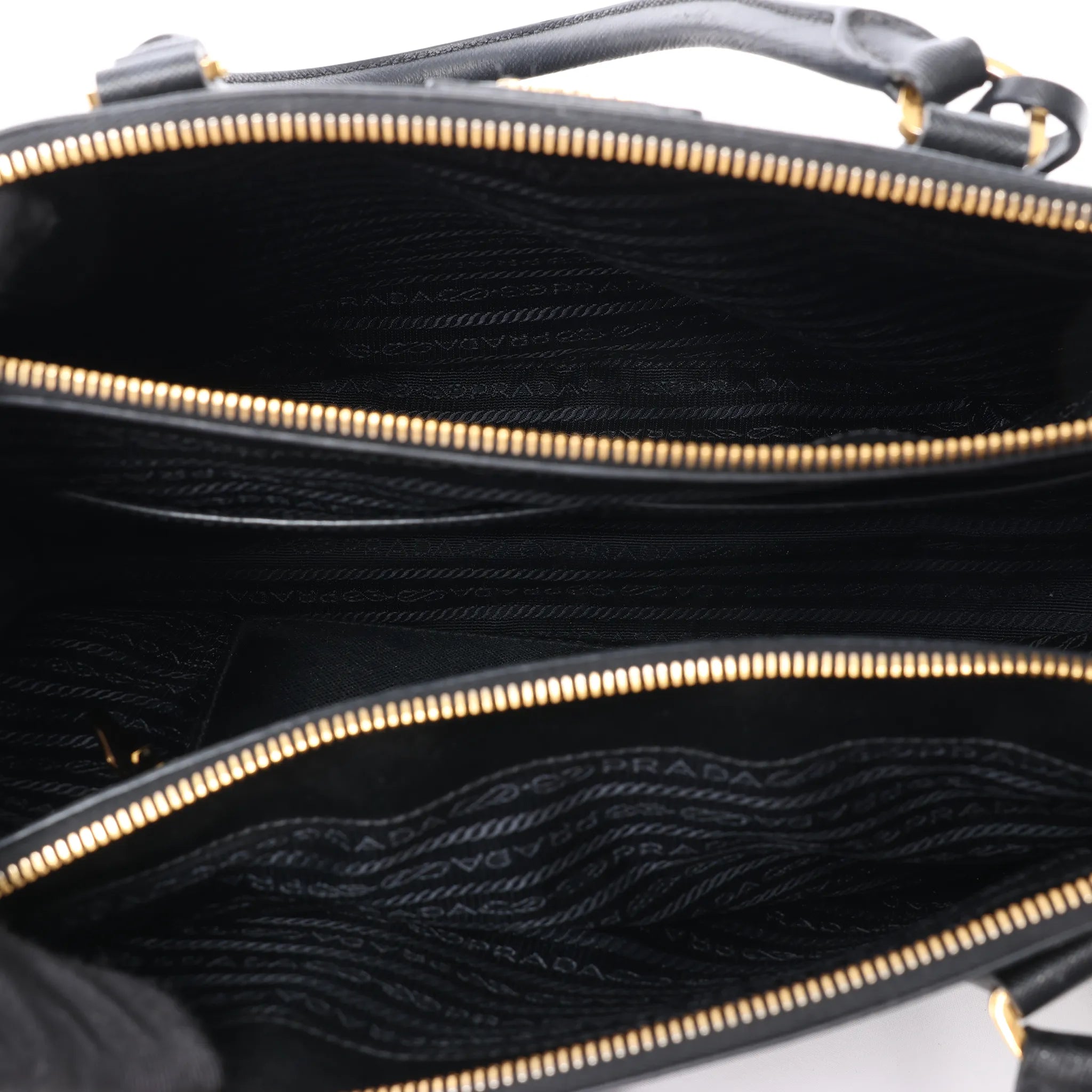 Prada Galleria Saffiano Lux Leather 2Way Handbag in Black