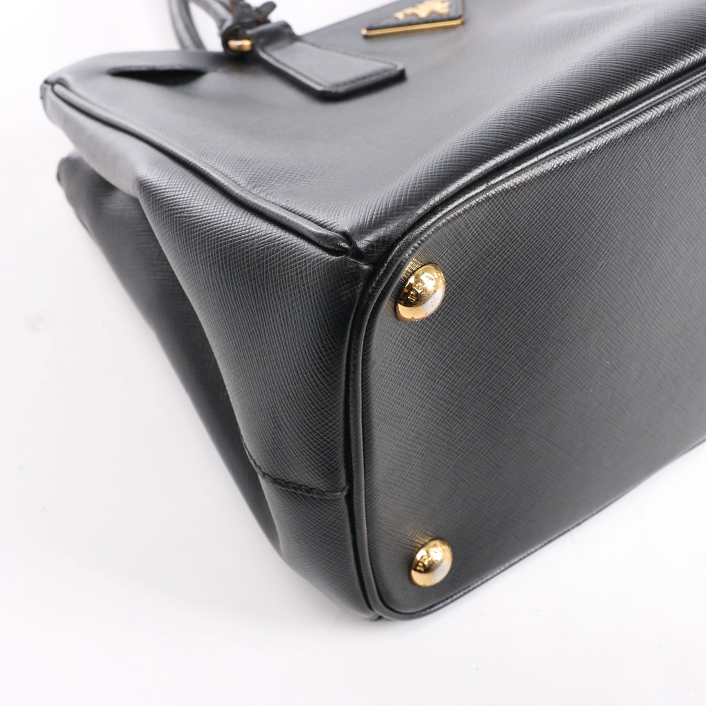 Prada Galleria Saffiano Leather 2Way Handbag in Black