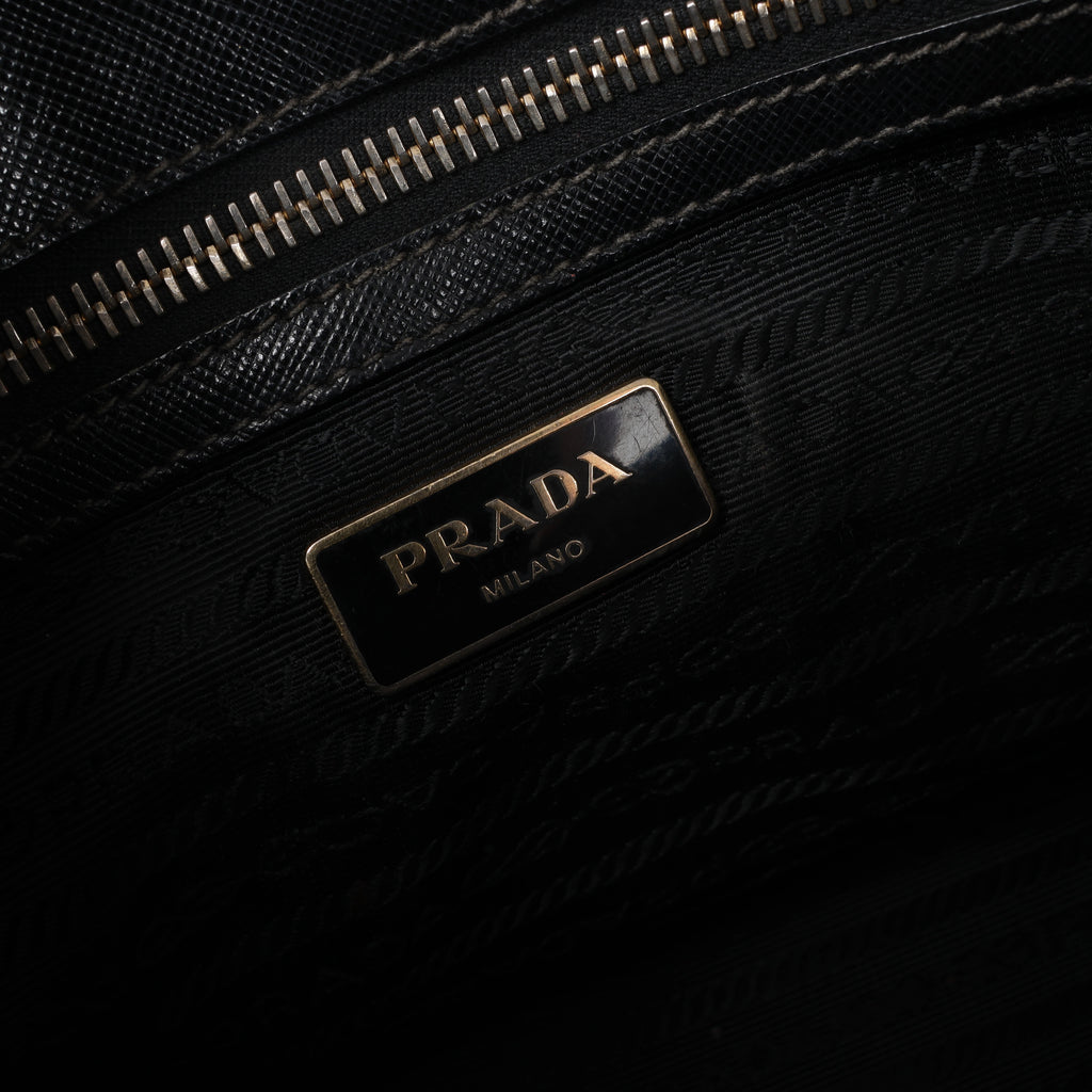 Prada Galleria Saffiano Leather 2Way Handbag in Black
