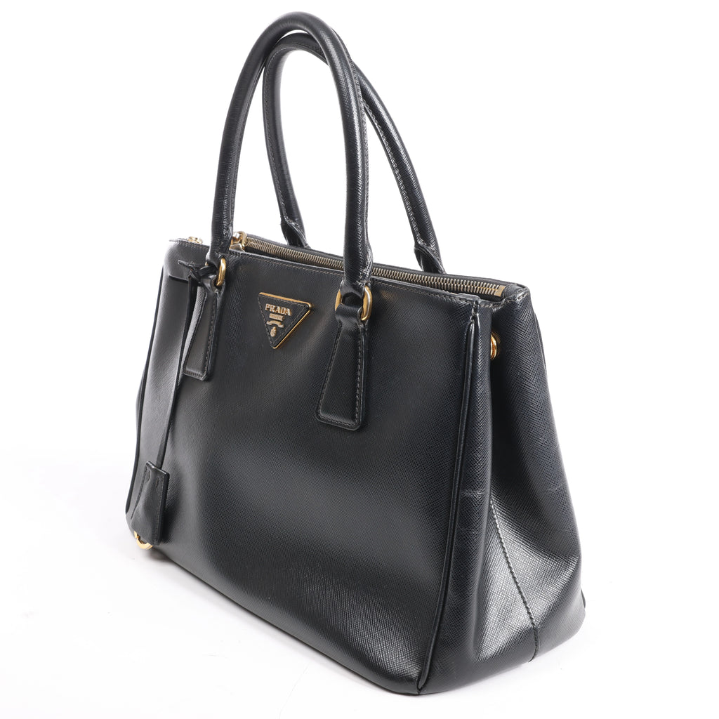 Prada Galleria Saffiano Leather 2Way Handbag in Black