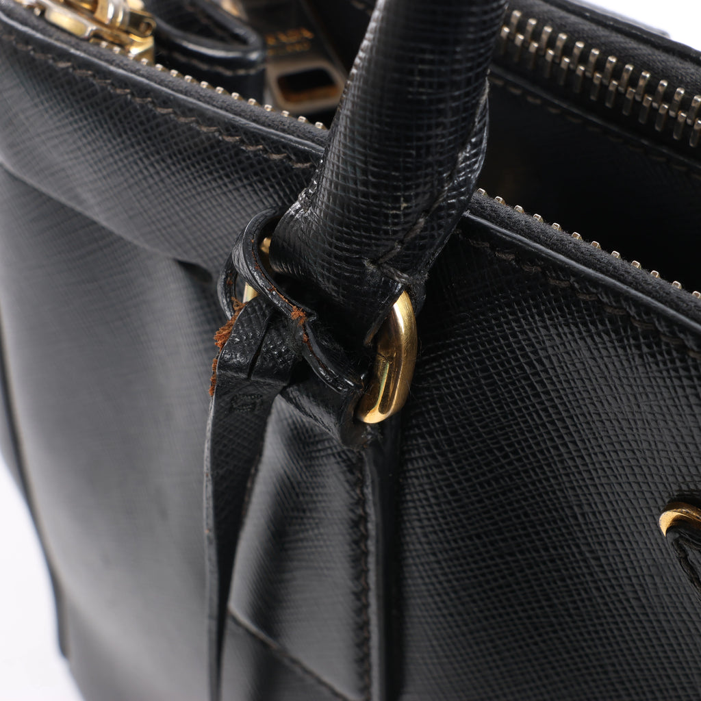 Prada Galleria Saffiano Leather 2Way Handbag in Black