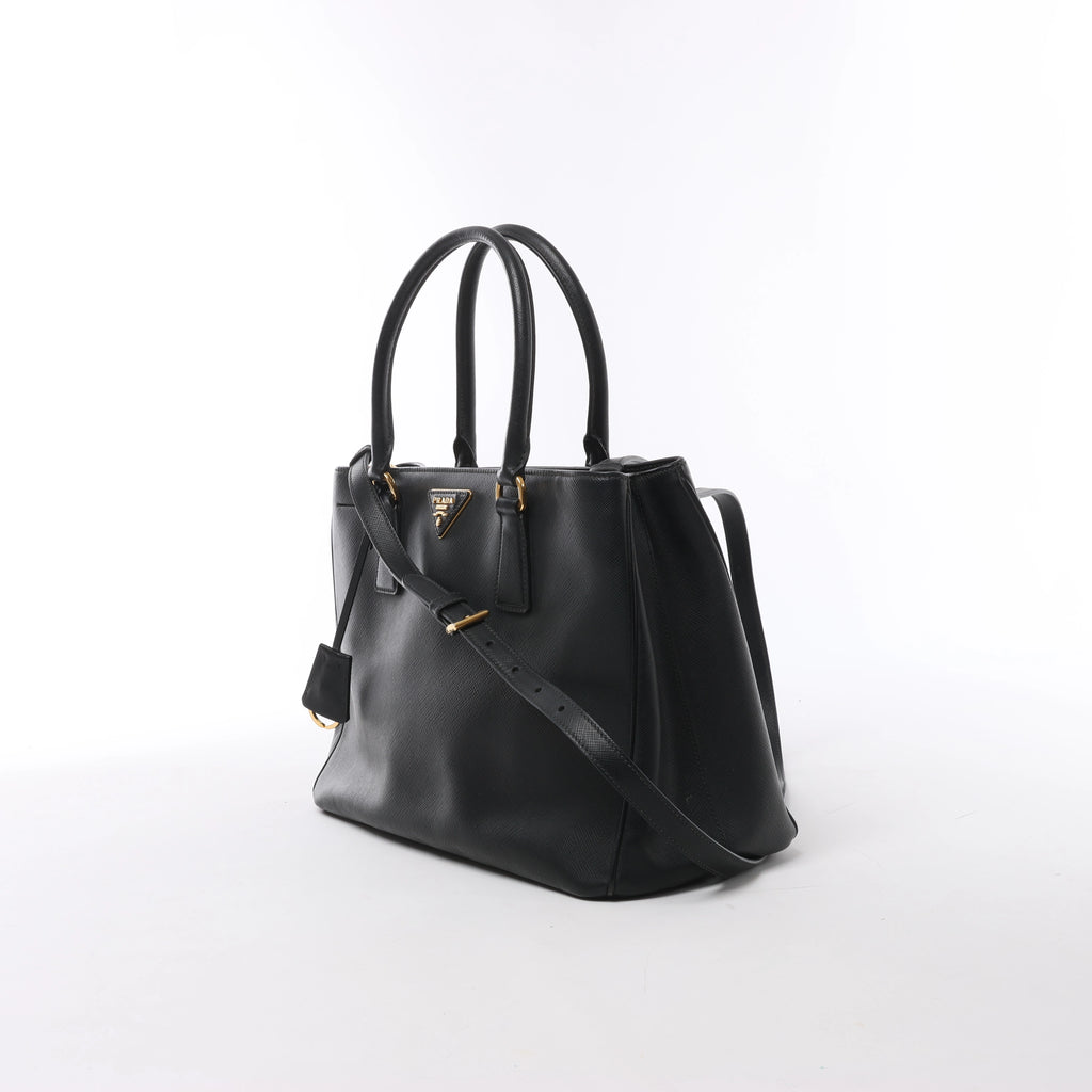 Bolso de mano Prada Promenade de piel Saffiano Lux de 2 vías en beige