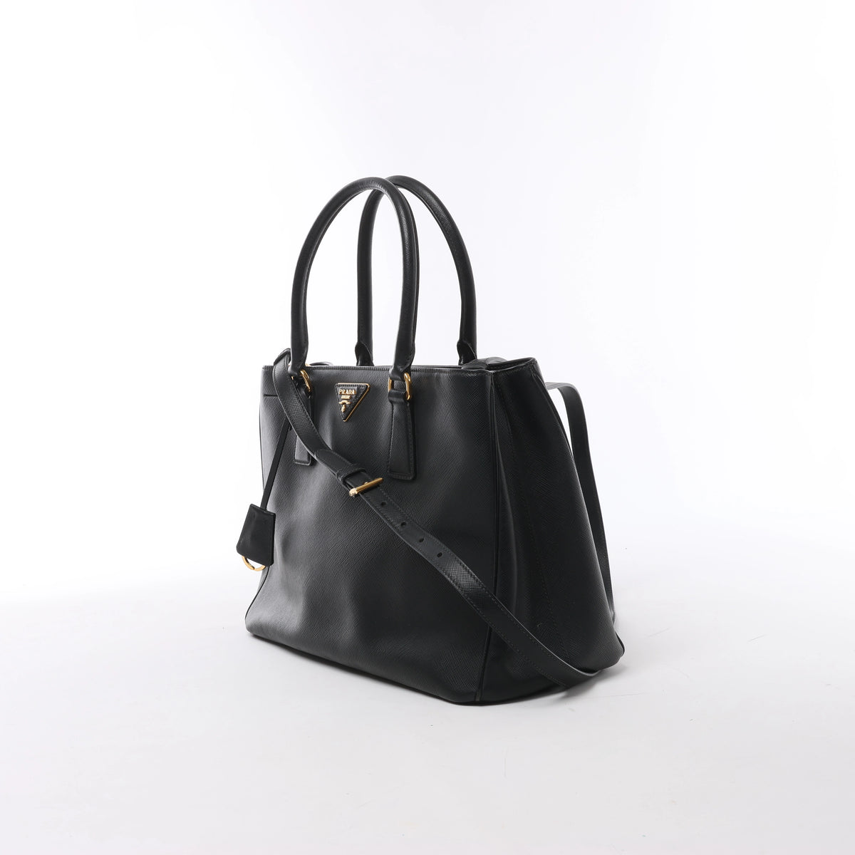 Bolso de mano Prada Promenade de piel Saffiano Lux de 2 vías en beige