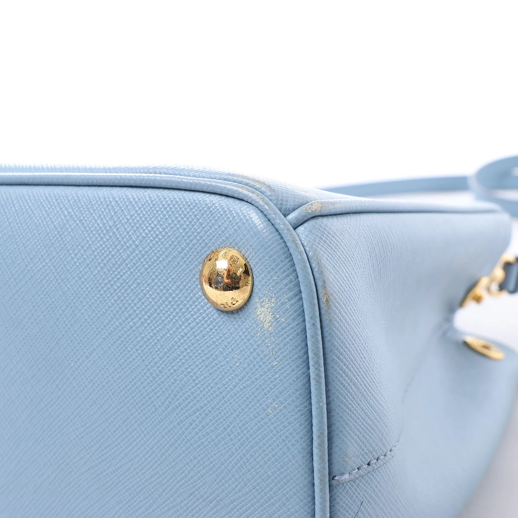 Prada Galleria Saffiano Lux Leather 2Way Handbag in Blue