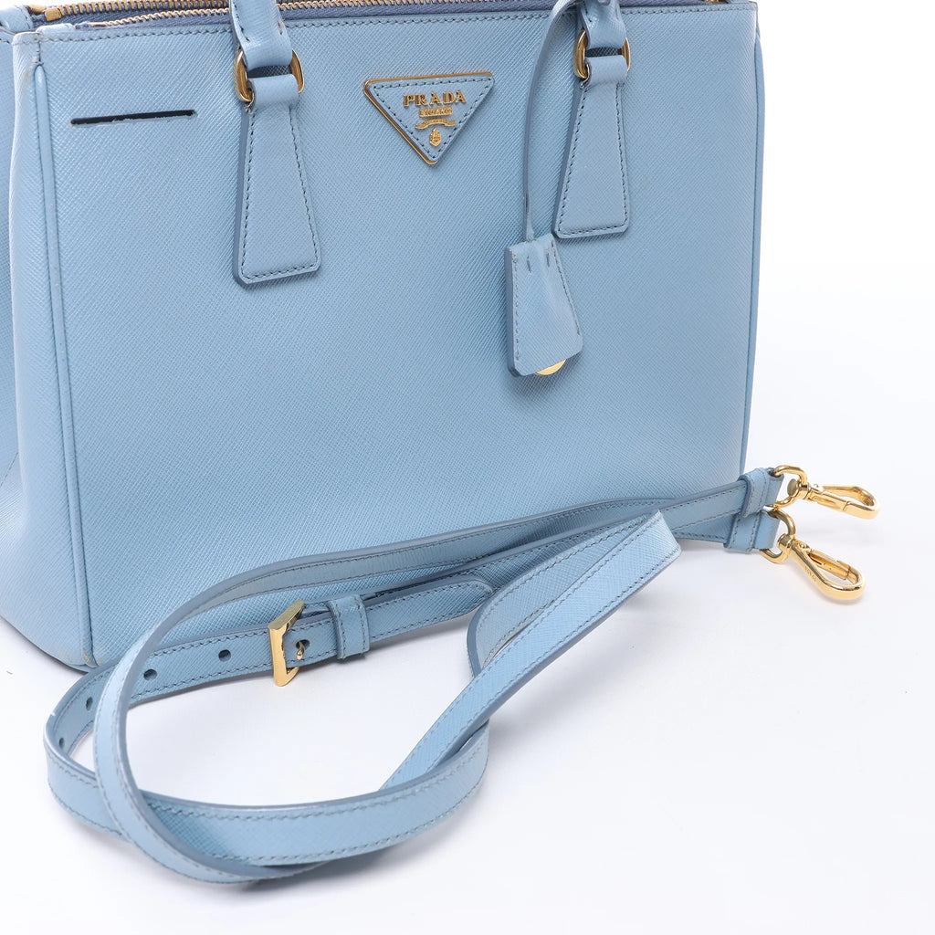 Prada Galleria Saffiano Lux Leather 2Way Handbag in Blue