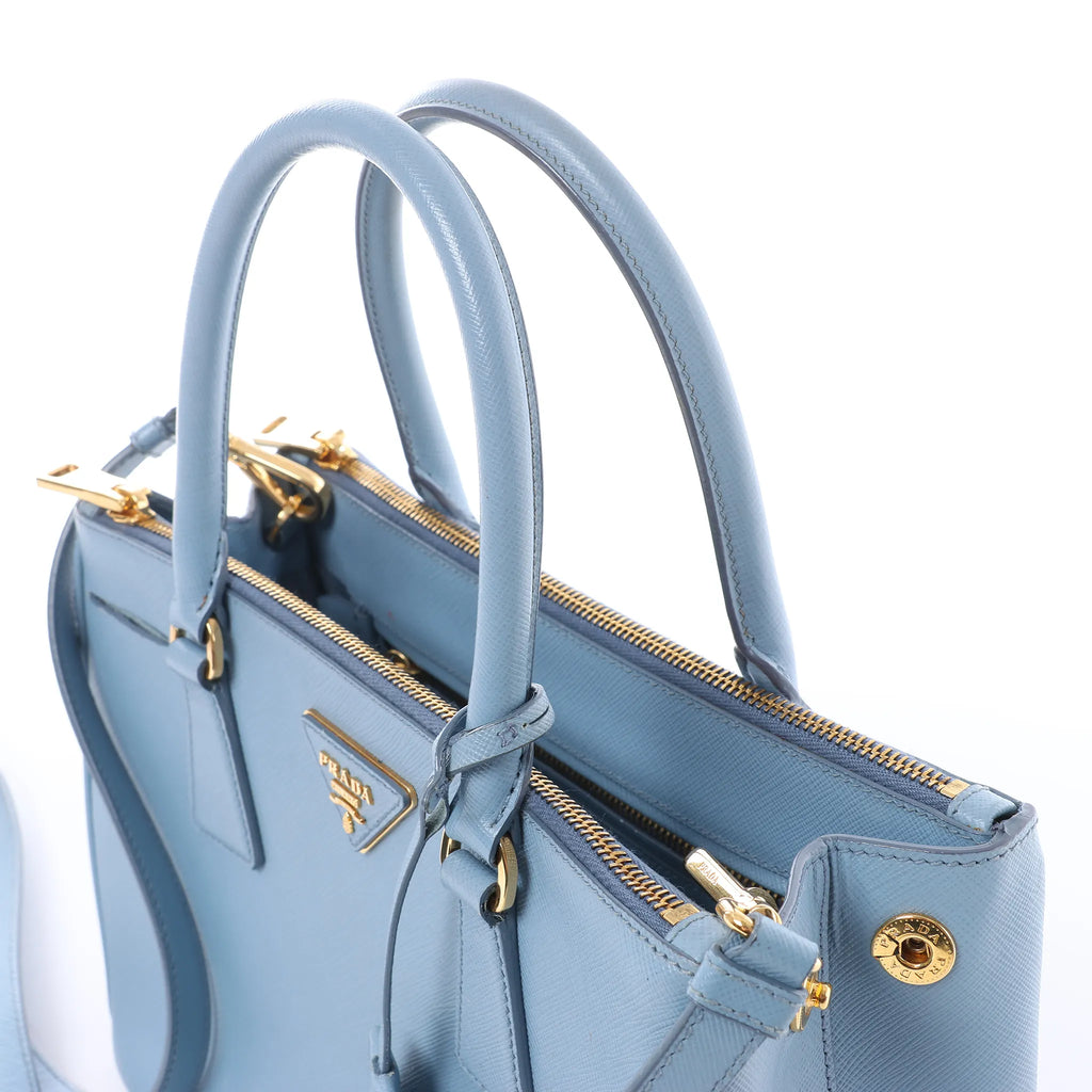 Prada Galleria Saffiano Lux Leather 2Way Handbag in Blue