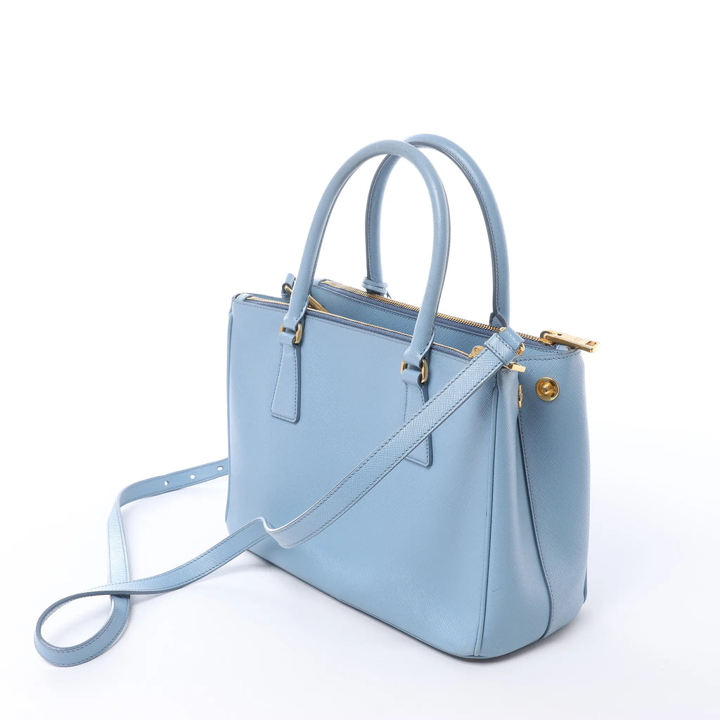 Prada Galleria Saffiano Lux Leather 2Way Handbag in Blue